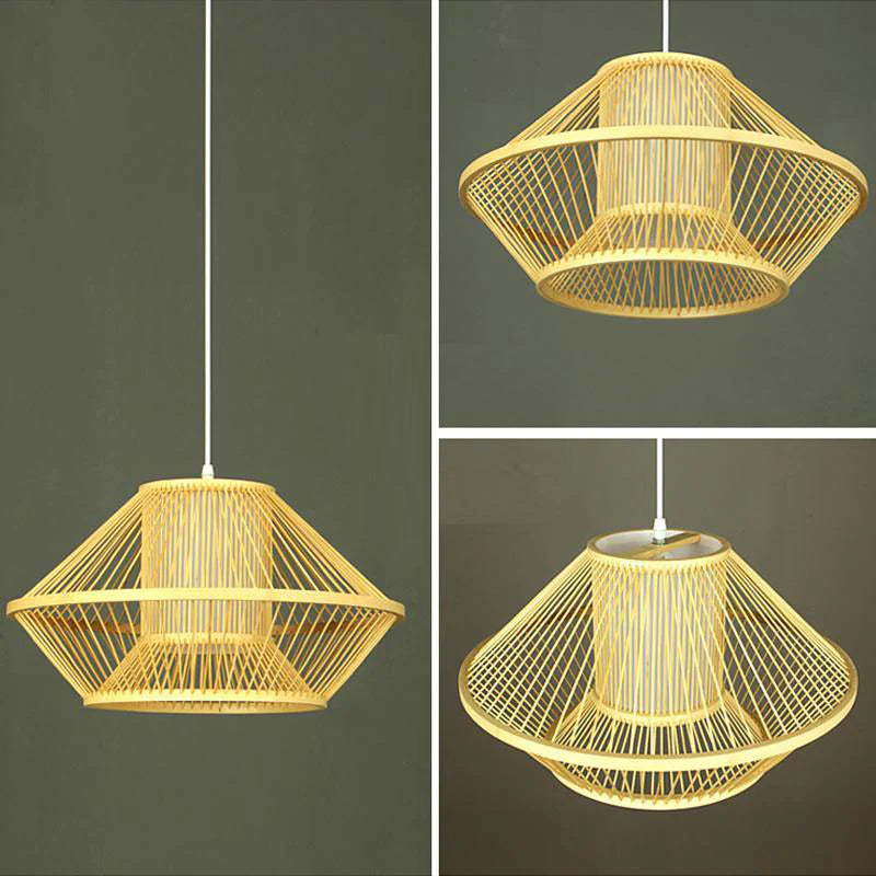 Boho Rattan Hanging Lamp – Wabi-Sabi Inspired Natural Pendant for Cozy Spaces