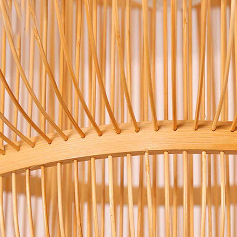 Artisan Woven Bamboo Lampshade – Textured Organic Shade with Warm Dappled Glow