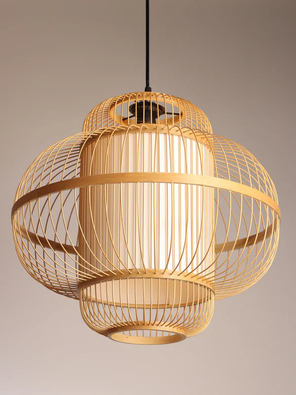 Linear Bamboo Stick Lamp – Sculptural Organic Column of Light
