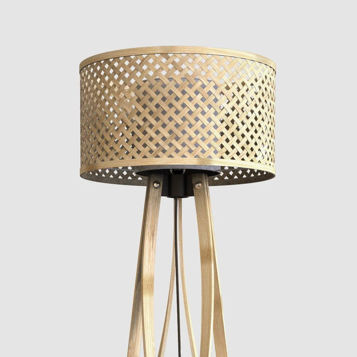 Minimalist Bamboo Stand Lamp – Sculptural Tri-Pod Base for Organic Modern Interior