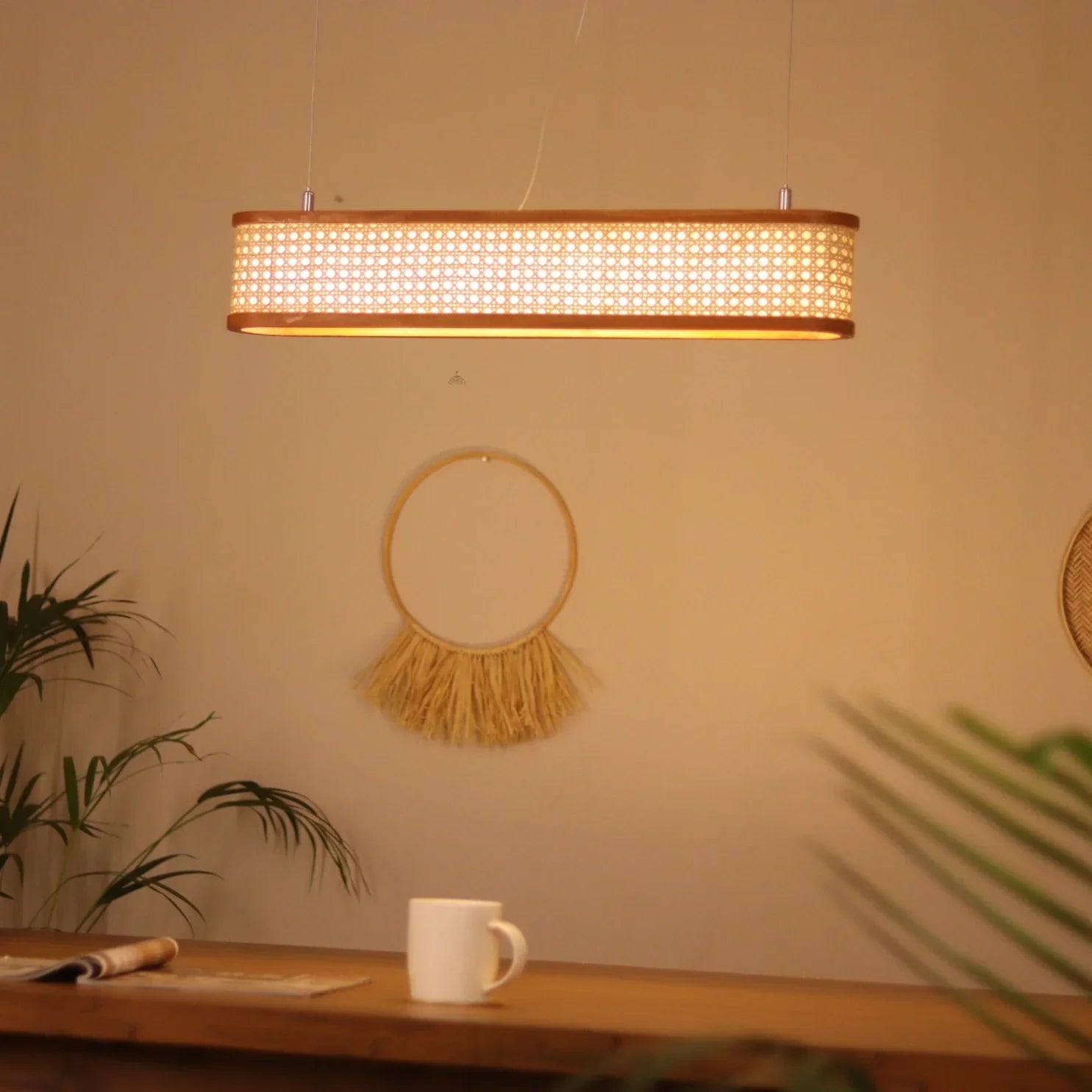Handwoven Bamboo Ceiling Lamp | Natural Woven Pendant Light