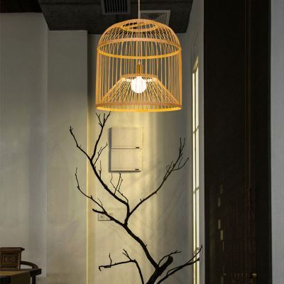 Woven Bamboo Hanging Lantern – Captures a Sunset Glow for Cozy Spaces