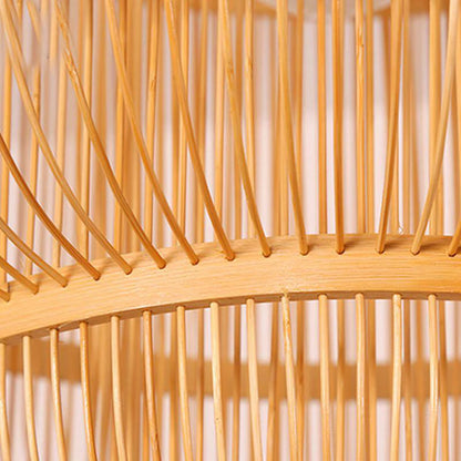Handwoven Bamboo Lampshade – Natural Rattan Drum Shade for Pendant & Hanging  Lamps