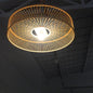 Adjustable Arch, Natural Weave Shade, Warm Ambient Lighting