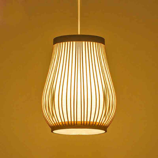 Handwoven Bamboo Pendant Light – Organic Modern Ceiling Lamp for Natural Ambiance