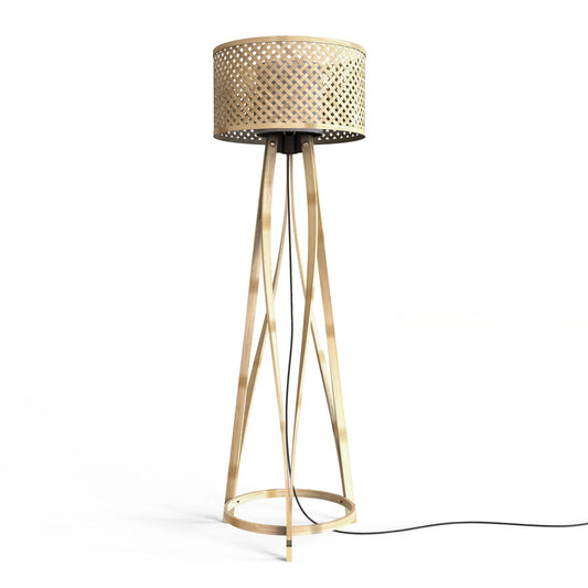 Minimalist Bamboo Stand Lamp – Sculptural Tri-Pod Base for Organic Modern Interior