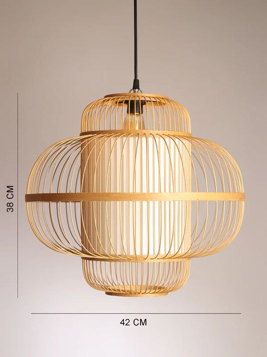Linear Bamboo Stick Lamp – Sculptural Organic Column of Light